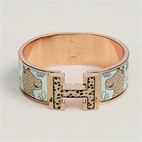 hermes clic h bracelet leopard